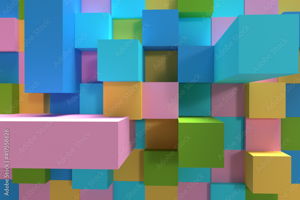 Poster 3d render abstract background. digital 3d illustration design.