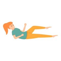 Pilates female icon. Cartoon of pilates female vector icon for web design isolated on white background