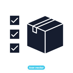 Delivery checklist box icon. delivery shipping symbol template for graphic and web design collection logo vector illustration