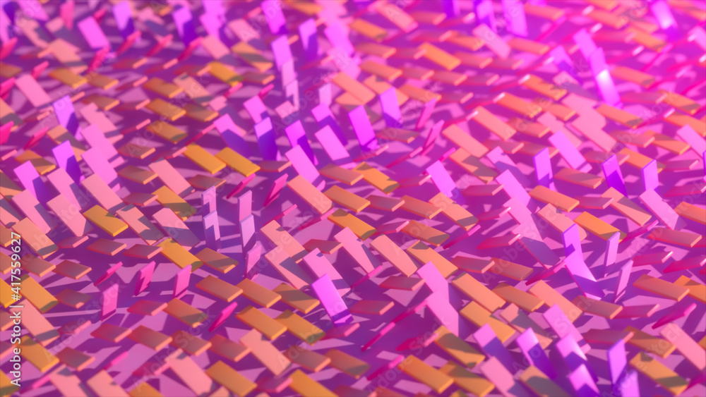 Poster abstract background of colorful rotating rectangles. the color changes depending on the angle of rot