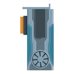 Pc gpu card icon. Cartoon of pc gpu card vector icon for web design isolated on white background