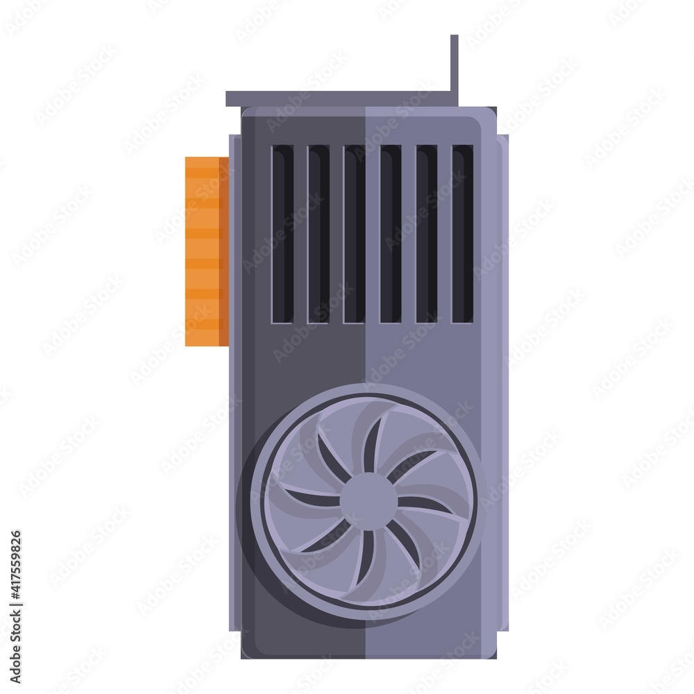 Poster computer gpu card icon. cartoon of computer gpu card vector icon for web design isolated on white ba