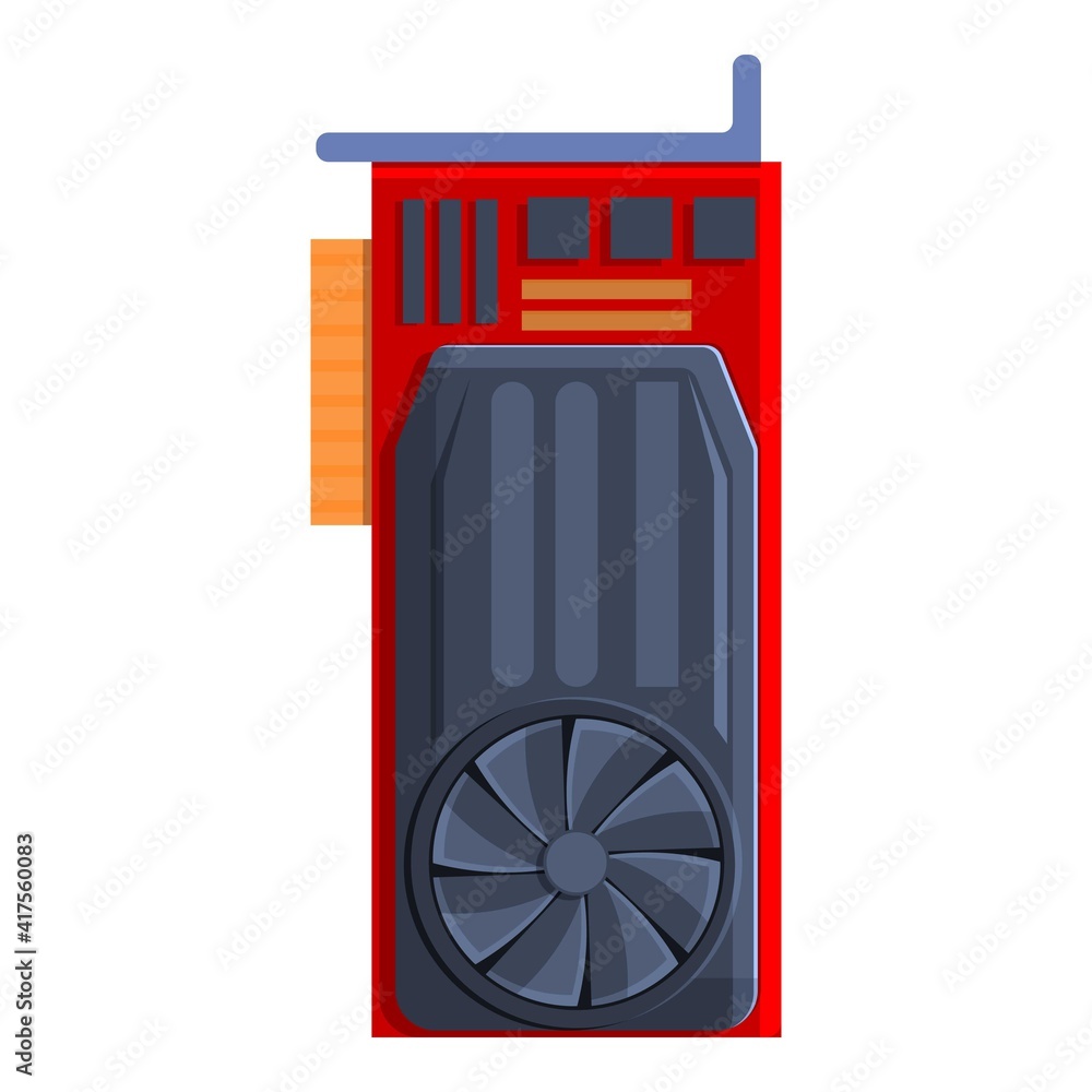 Poster computer video card icon. cartoon of computer video card vector icon for web design isolated on whit