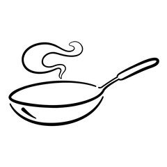 graphic pan cooking on white background