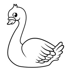 Cartoon Beauty Swan Coloring Page