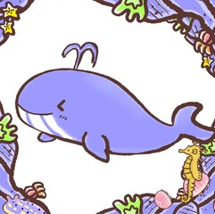 R：もっとメルヘンな水族館☆壁紙 ホエールウオッチング