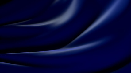 3d illustration of a blue developing silk fabric. Elegant and luxurious fashionable dynamic style.