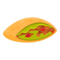 Falafel pita bread icon. Cartoon of falafel pita bread vector icon for web design isolated on white background