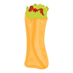 Salad pita bread icon. Cartoon of salad pita bread vector icon for web design isolated on white background