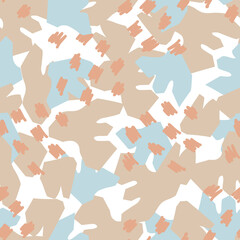 Abstract seamless pattern with pastel color shapes