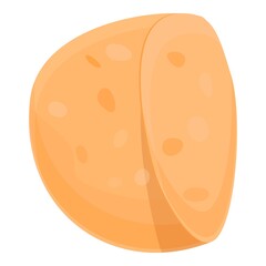 Baked pita bread icon. Cartoon of baked pita bread vector icon for web design isolated on white background