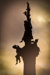 The Honorary Column of the Holy Trinity in Olomouc - a unique Baroque column inscribed on the UNESCO list. Detail of a father, son and the Holy Spirit