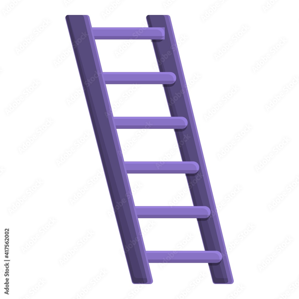 Poster ladder icon. cartoon of ladder vector icon for web design isolated on white background
