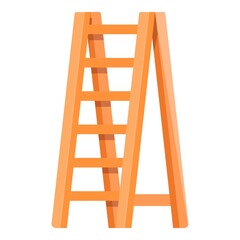 Wooden ladder icon. Cartoon of wooden ladder vector icon for web design isolated on white background