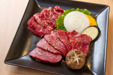 焼肉盛り合わせ（やや上から）