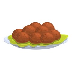 Falafel balls icon. Cartoon of falafel balls vector icon for web design isolated on white background