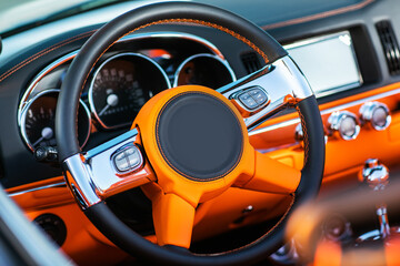 The image of interior inside of premium class car - 417563486