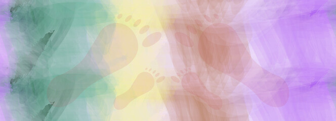 Abstract Colorful Foot Prints Background  Vector Illustration 