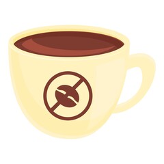 Decaf coffee cup icon. Cartoon of decaf coffee cup vector icon for web design isolated on white background