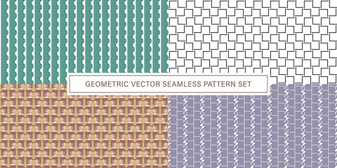 Set of geometrical Seamless Pattern vector background, texture ornament.