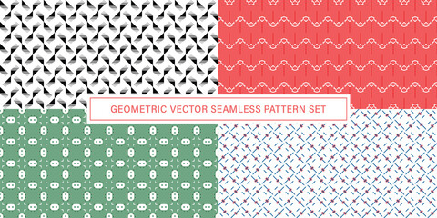 Set of geometrical Seamless Pattern vector background, texture ornament.
