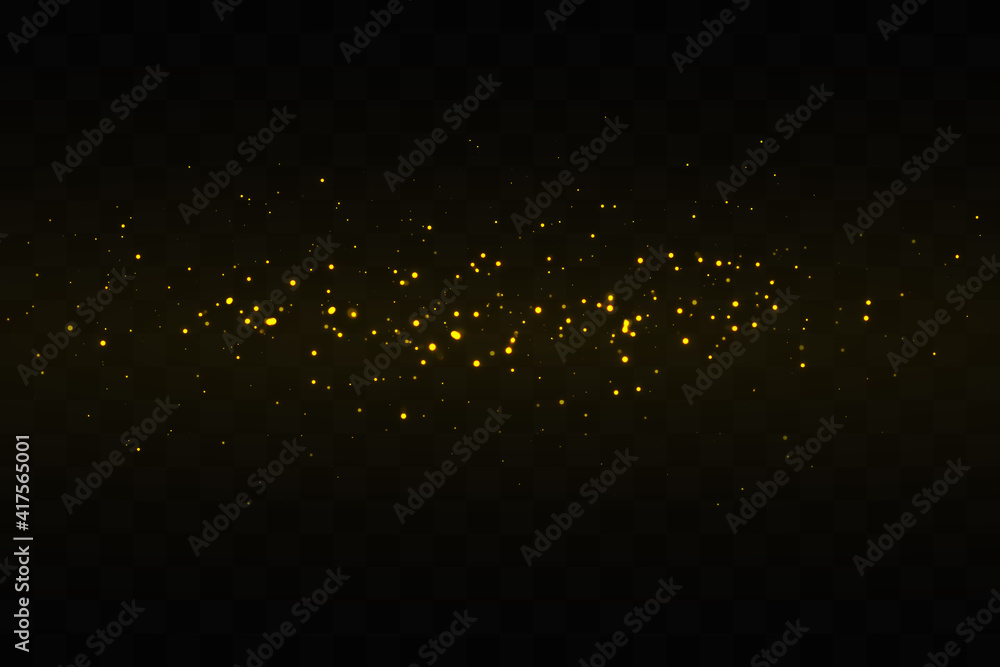 Wall mural dust white. white sparks and golden stars shine with special light. vector sparkles on a transparent
