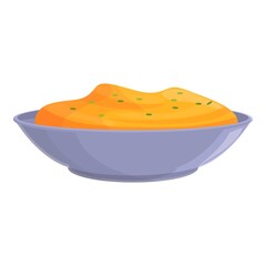 Portion mashed potatoes icon. Cartoon of portion mashed potatoes vector icon for web design isolated on white background