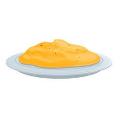 Boiled mashed potatoes icon. Cartoon of boiled mashed potatoes vector icon for web design isolated on white background