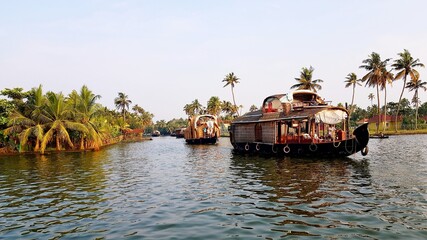 Fototapeta na wymiar House Boats in India