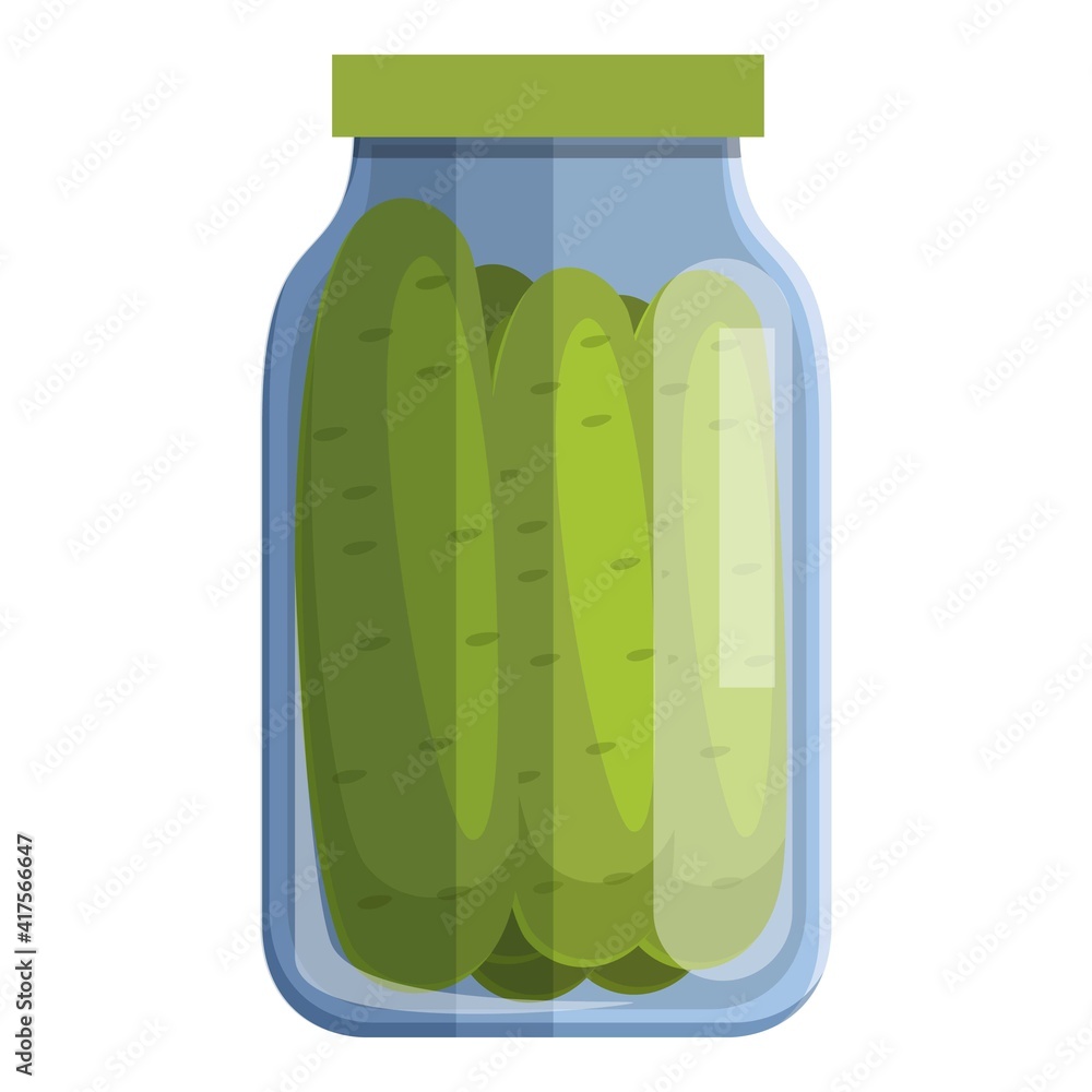 Poster autumn pickled cucumbers icon. cartoon of autumn pickled cucumbers vector icon for web design isolat
