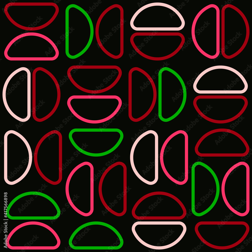 Poster  Half Pattern Shapes. Vector Half Pattern Shapes. Empty colorful Shapes Pattern.