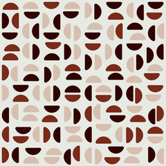 Light Color Background Coffee Pattern. Coffee Beans Vector Pattern. Coffee Half Beans Pattern.