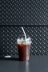 iced americano black coffee glass