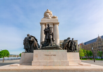 Tisza Istvan monument at Hungarian parliament building in Budapest