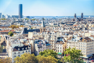 City of Paris cityscape with panoramic city view