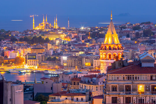 Downtown Istanbul cityscape in Turkey