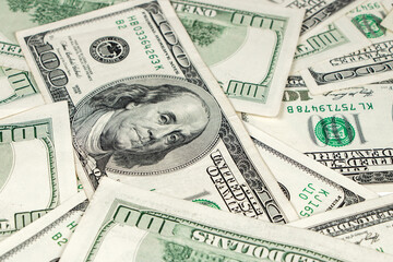 Background with money american hundred dollar bills