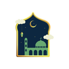 Ramadan Kareem greeting with gold color