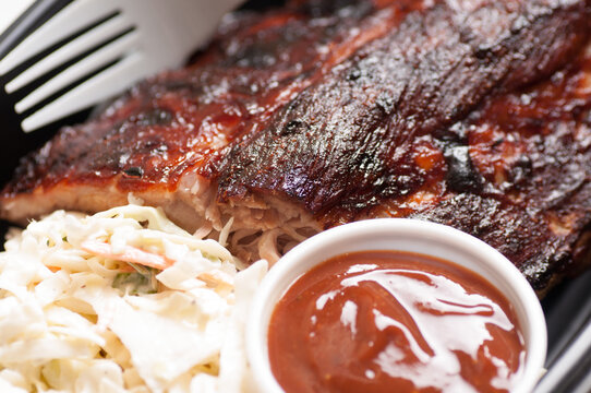 Take Out Bbq Ribs And Slaw