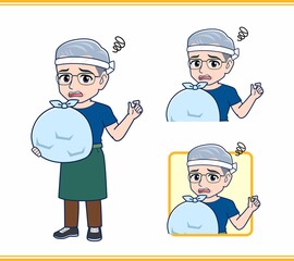 八百屋をしている白髪の男性