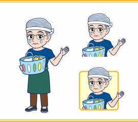 八百屋をしている白髪の男性