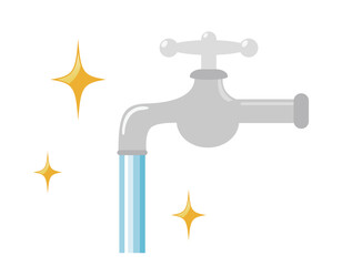水道の蛇口　ベクターイラスト