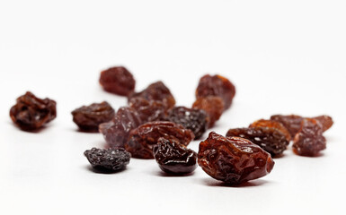 raisins on white background