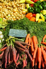 Vegetables - Germany farmer's market. Food marketplace in Mainz, Germany.