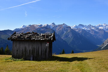 Heustadl in den Alpen am Brenner im Gschnitztal