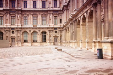 Paris - Louvre. France landmarks - Paris city, France. Filtered color style.