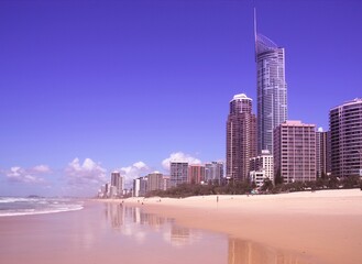 Gold Coast city, Australia. Surfers Paradise in Gold Coast. City skyline.