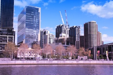 Melbourne city in Australia. Urban skyline of Melbourne.