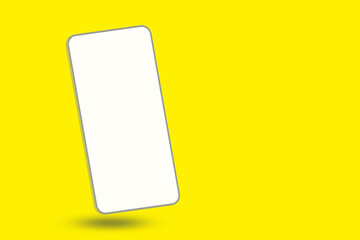 smartphone 3d illustration on yellow background