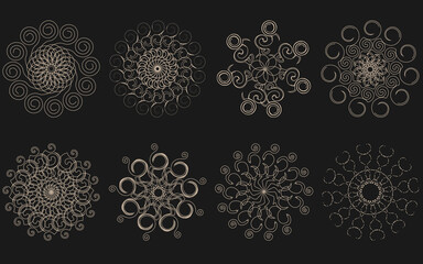 Set of Vintage Sunbusrt. Geometric Shapes and Light Ray Collection. Hipster Style Frames.